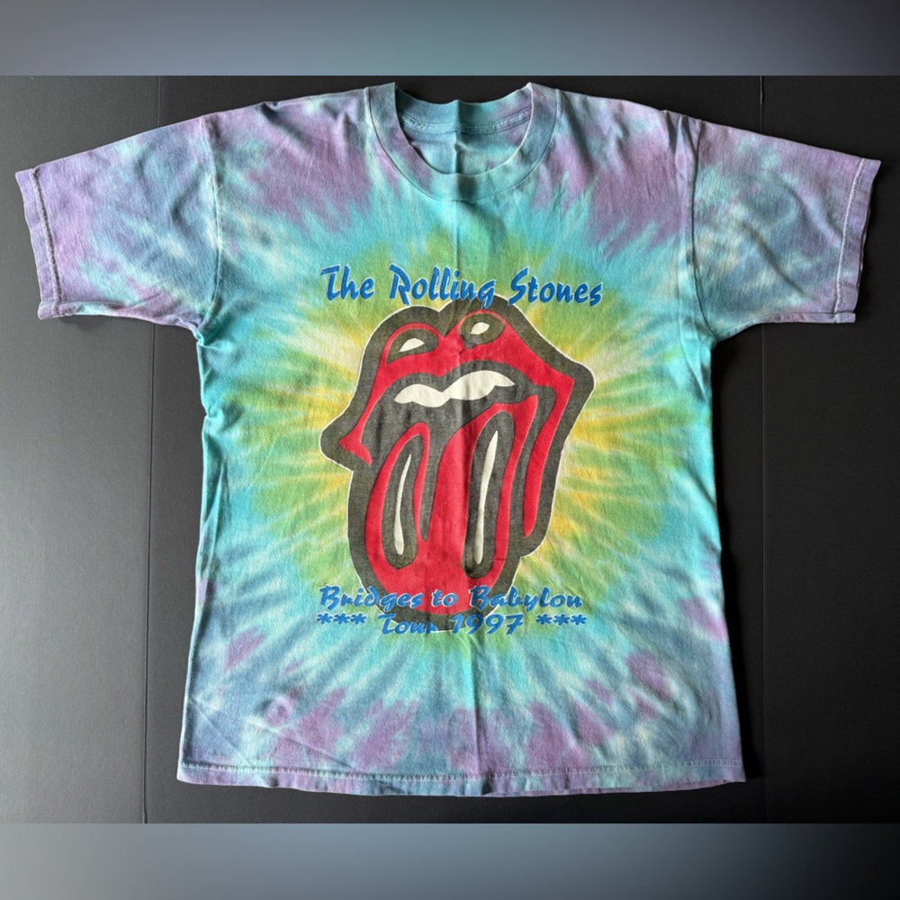 Vintage 1997 Rolling Stones Tour Tie-Dye T-Shirt | Bridges to Babylon
